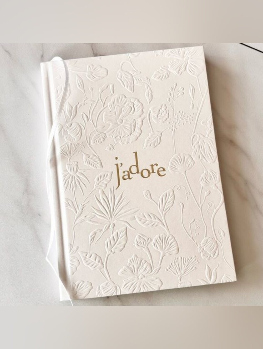 Dior Jadore White Gold embossed floral journal notebook New